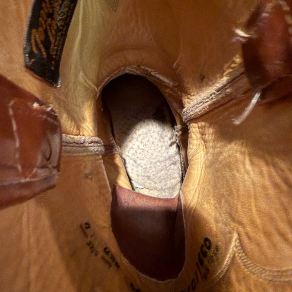 Tony Lama 5084 Western Cowboy Boots‎ Men's 8.5D Leather Brown Classic Vintage - Picture 9 of 11